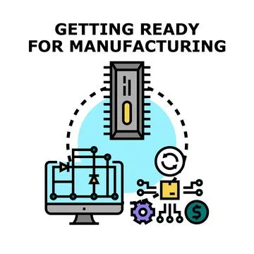Preparing electronic components for industry manufacturing process Ilustración de archivo