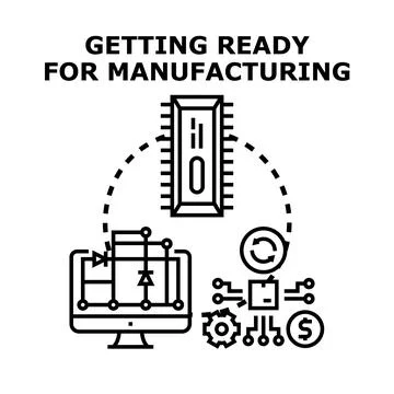 Preparing electronic components for industry manufacturing process Stock Illustration