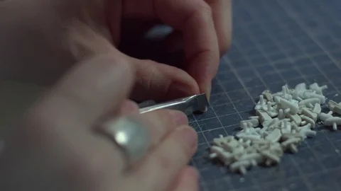 Preparing elements for architecture miniature model Vídeos de archivo 82201839