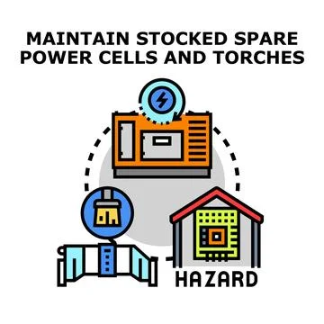 Preparing for emergencies, securing spare power and light sources Stock Illustration