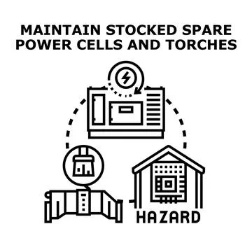 Preparing for emergencies, securing spare power and light sources Stock Illustration