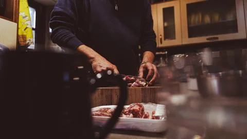 Preparing an empanada Stock Photos
