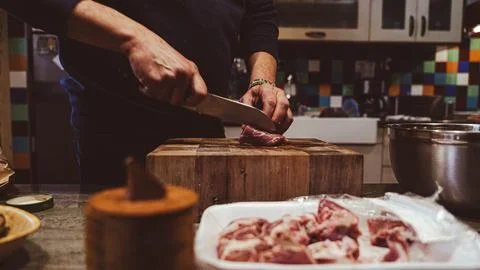 Preparing an empanada Stock-Fotos