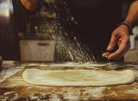 Preparing an empanada Stock Photos