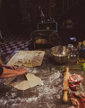 Preparing an empanada Foto stock