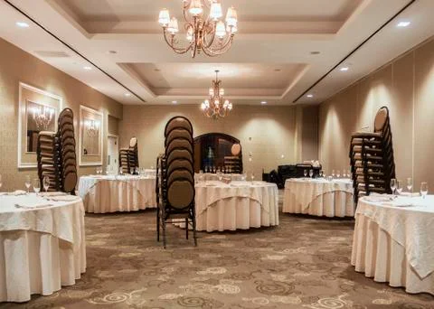 Preparing empty catering room Stock Photos