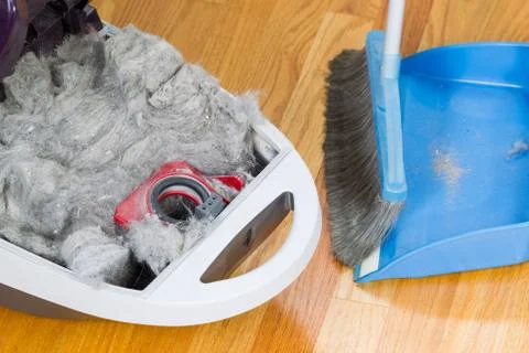 Preparing to empty out vacuum cleaner Stock Photos