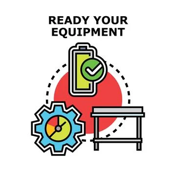 Preparing equipment for a successful task completion Stock Illustration