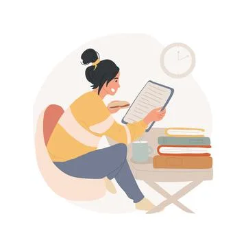 Preparing for exam isolated cartoon vector illustration. Ilustración de archivo