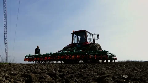 Preparing fields for spring planting Stock Footage 62102905