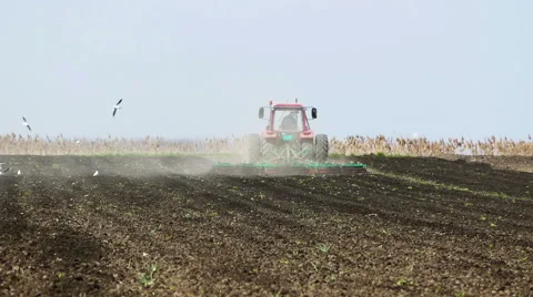 Preparing fields for spring planting. Stock Footage 62119064
