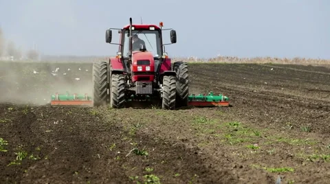 Preparing fields for spring planting. Stock Footage 62119255