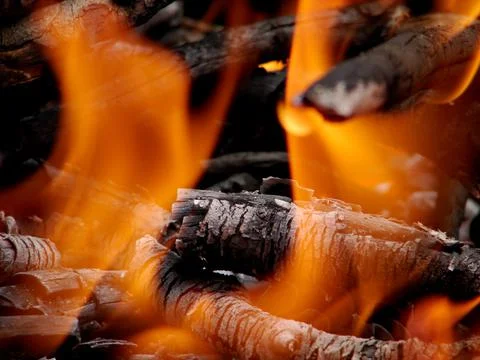 Preparing the fire for the barbecue Stock Photos