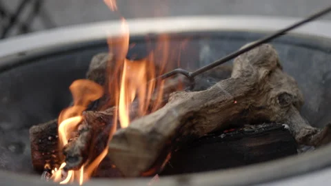 Preparing fire for BBQ Stock Footage 201680569