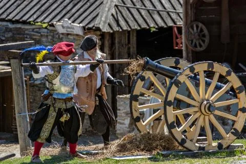 Preparing to fire the gun. Stock Photos