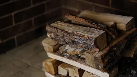 Preparing the fireplace stove for kindling. Stock Footage 149428401