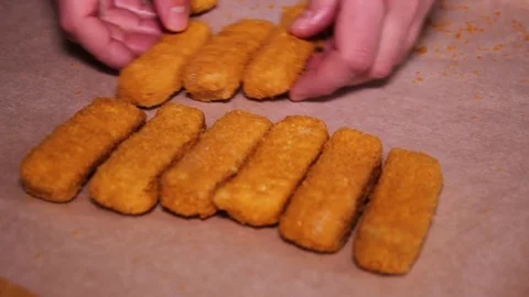 Preparing Fish Fingers Stock Footage 73085754