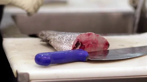 Preparing fish Stock Footage 75451400