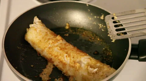 Preparing Fish in Frying Pan Stock-Footage 912815