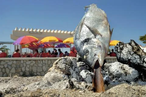 Preparing fish Stock Photos