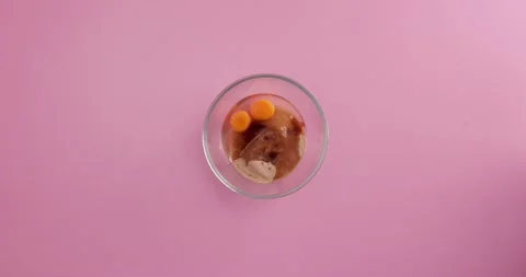 Preparing with flour, eggs, blueberries, sugar and serving blueberry blondie bro Stock Footage 133816440