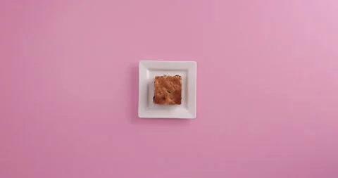 Preparing with flour, eggs, blueberries, sugar and serving blueberry blondie bro Stock-Footage 133816756