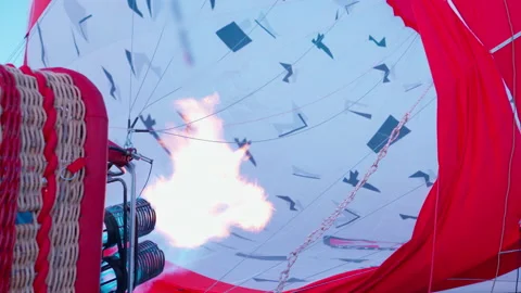 Preparing to fly a large balloon Stock Footage 145972283