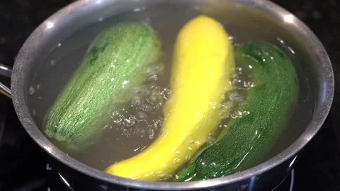 Preparing Food In Boiling Water In A Kitchen Video stock 139724599
