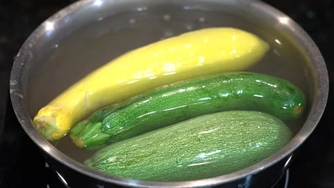 Preparing Food In Boiling Water In A Kitchen Stock Footage 139725121