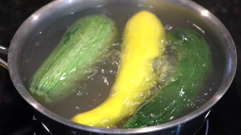 Preparing Food In Boiling Water In A Kitchen Stock Footage 139725247