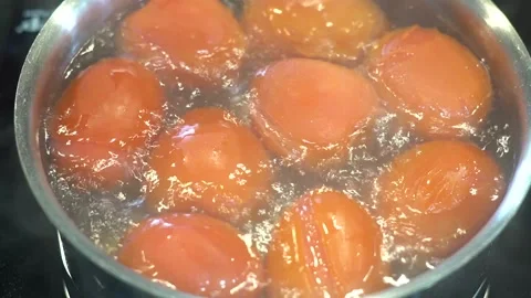 Preparing Food In Boiling Water In A Kitchen Stock Footage 139769525