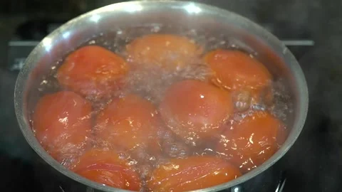 Preparing Food In Boiling Water In A Kitchen Stock Footage 139769537