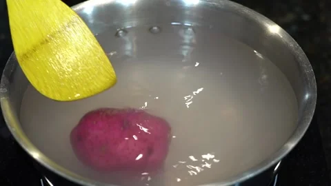 Preparing Food In Boiling Water In A Kitchen Stock Footage 139769637