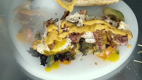 Preparing food in the home kitchen. Fast food close-up. Video stock 238625678