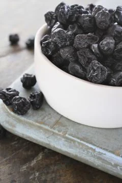 Preparing fresh blueberries Stock Photos