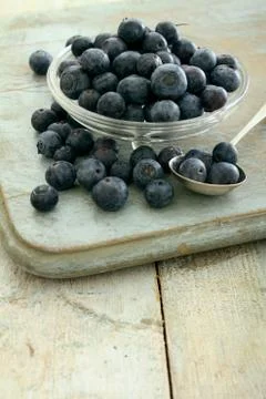 Preparing fresh blueberries Stock Photos