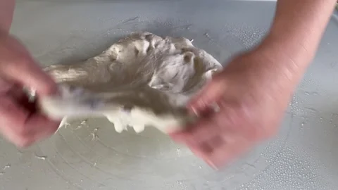 Preparing fresh bread dough Stock Footage 341983238