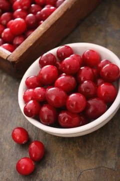 Preparing fresh cranberries Stock Photos