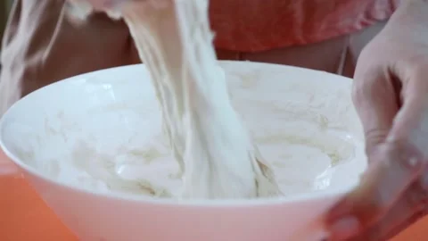 Preparing Fresh Dough for Baking Stock Footage 313829943