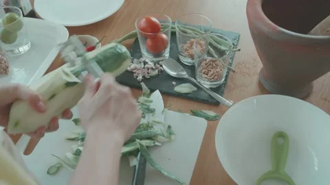 Preparing Fresh Ingredients for Cooking Video stock 314510852