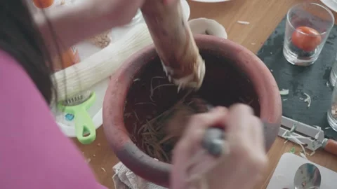Preparing Fresh Ingredients for a Delicious Dish Stock Footage 314510878