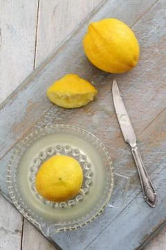 Preparing fresh lemons Stock Photos