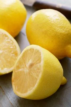 Preparing fresh lemons Stock Photos