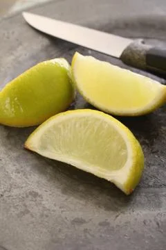 Preparing fresh limes Stock Photos