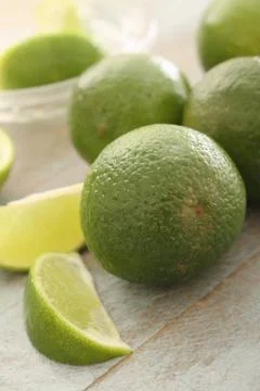 Preparing fresh limes Stock Photos