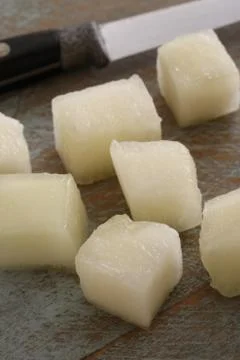 Preparing fresh melon Stock Photos