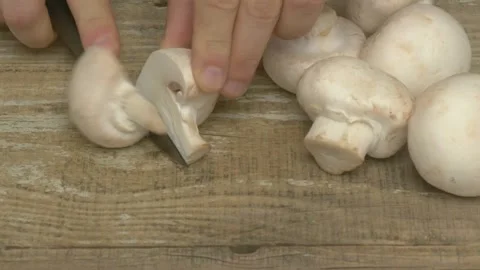 Preparing Fresh Mushrooms for Cooking Learn how to properly clean and chop Stockbeeldmateriaal 282871467