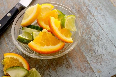 Preparing fresh oranges Stock Photos