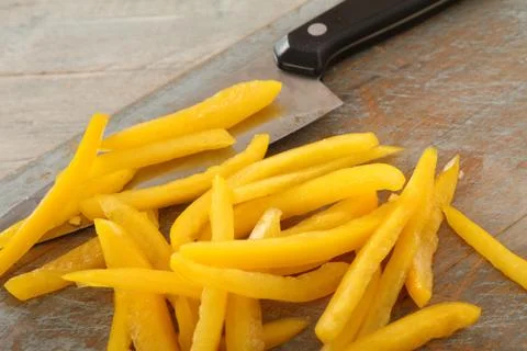 Preparing fresh peppers Stock Photos