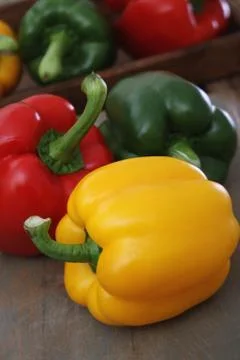 Preparing fresh peppers Stock Photos